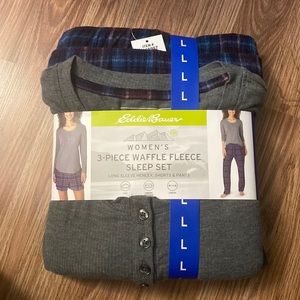 Eddie Bauer 3 Piece Waffle Fleece Sleep Set - Large
